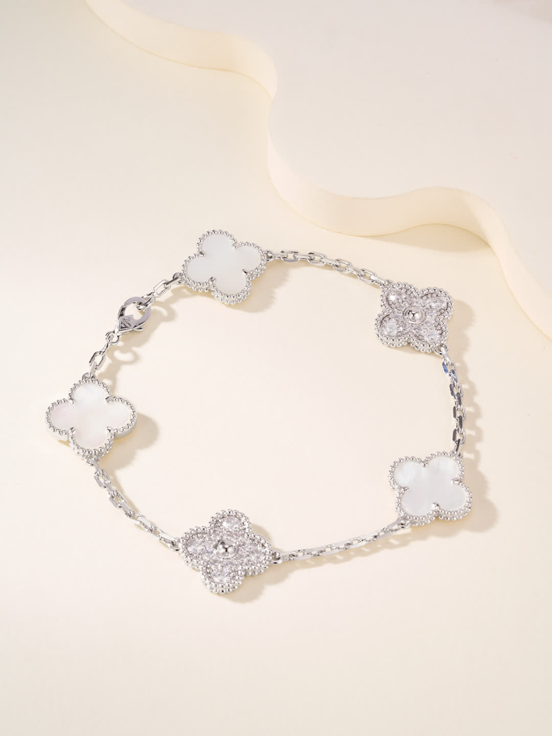 Van Cleef & Arpels Alhambra White Opal Bracelet